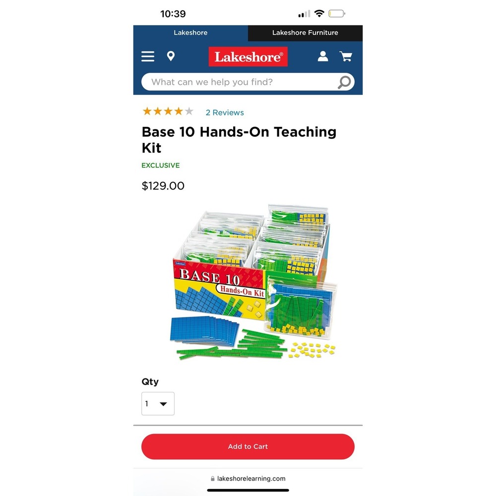 Base 10 Hands On Teaching Kit